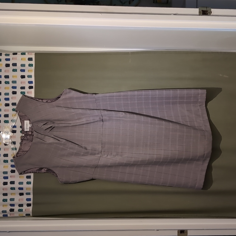 Pleat front plaid lined poly rayon